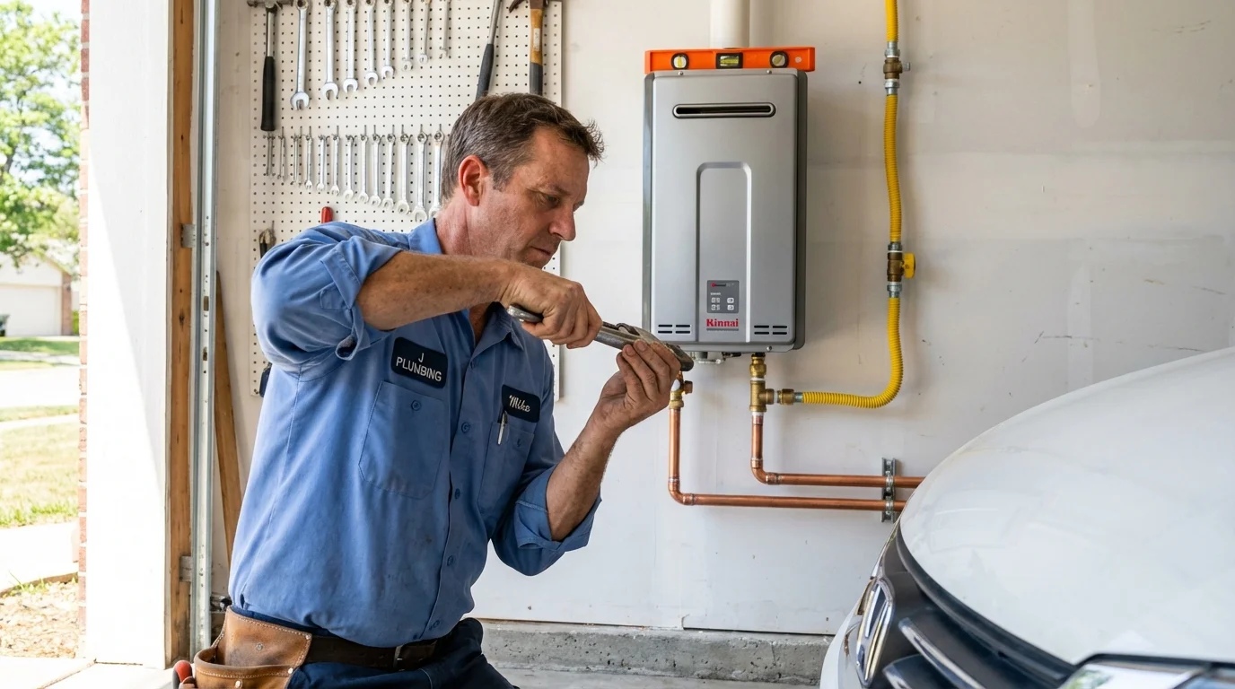Tankless water heater installation by a Johns Plumbing LLC plumber in Gibbsboro